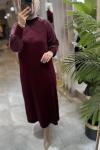 NARİN MERSERİZE ELBİSE(148) Bordo