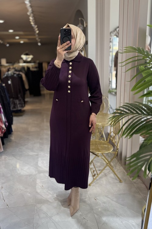 SEVDE ELBİSE 3575 Mürdüm