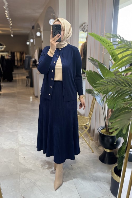 İNDİLA HIRKA ETEK TAKIM 3529 Lacivert