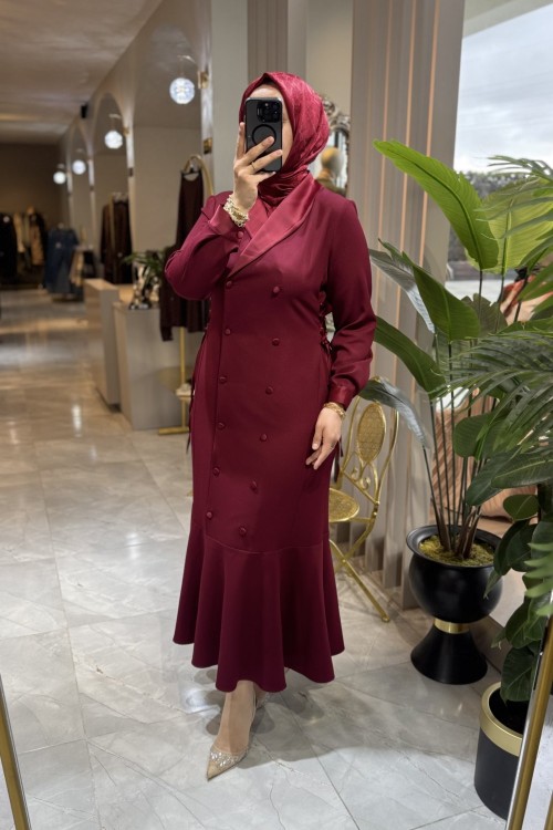 ELSA ELBİSE  Bordo