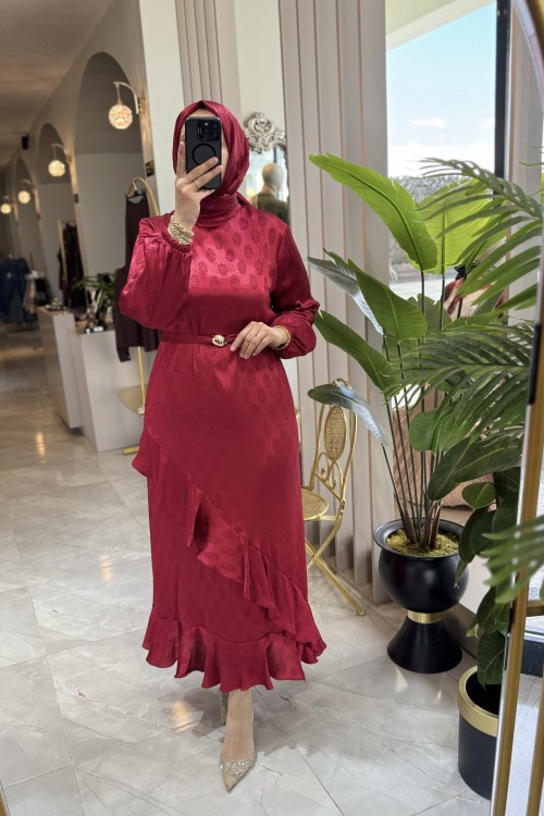 İSABELLA ELBİSE  Koyu kırmızı