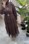 PERİ ELBİSE  Kahverengi
