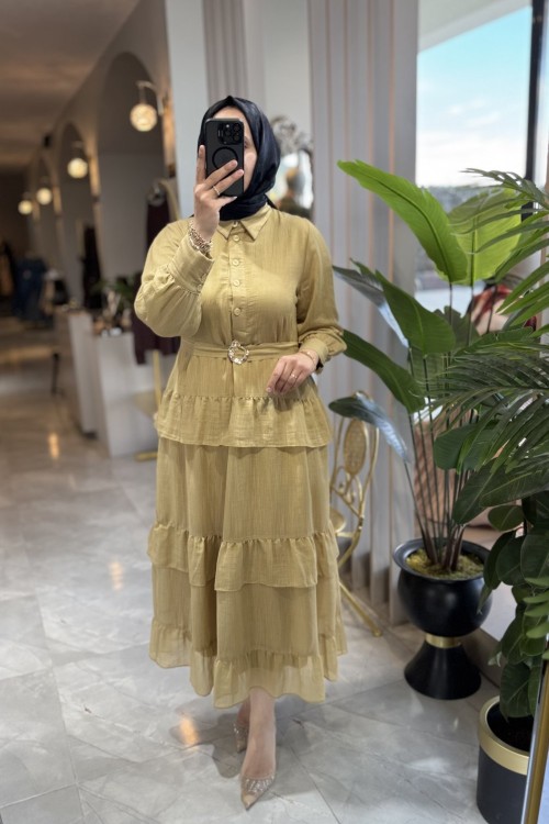 PERİ ELBİSE  Yağ Yeşili