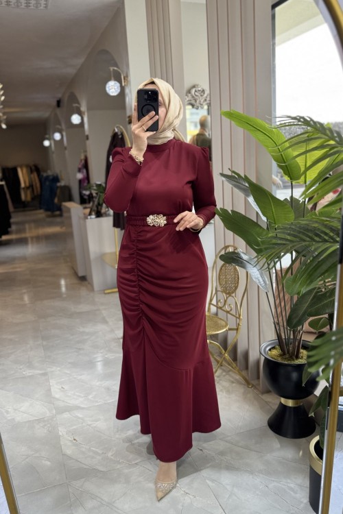 ADRİANA ELBİSE Bordo