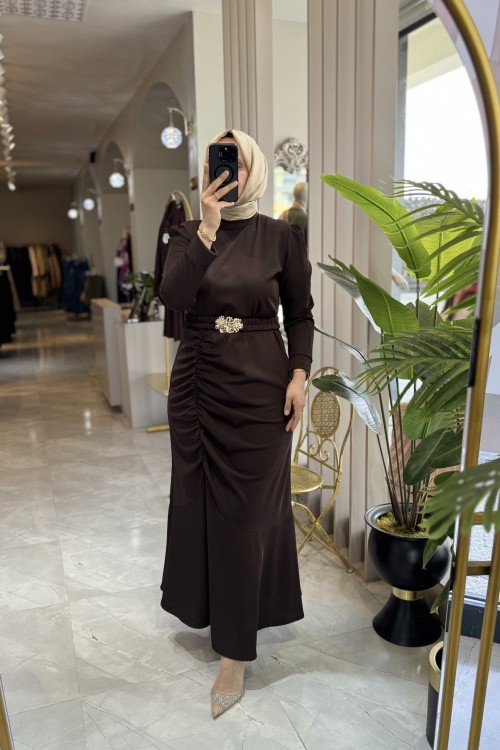 ADRİANA ELBİSE Kahverengi