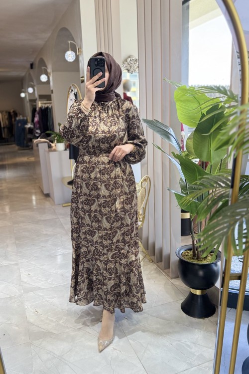 FERDA ELBİSE  Kahverengi