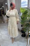 VİCTORİA ELBİSE 3719 Bej