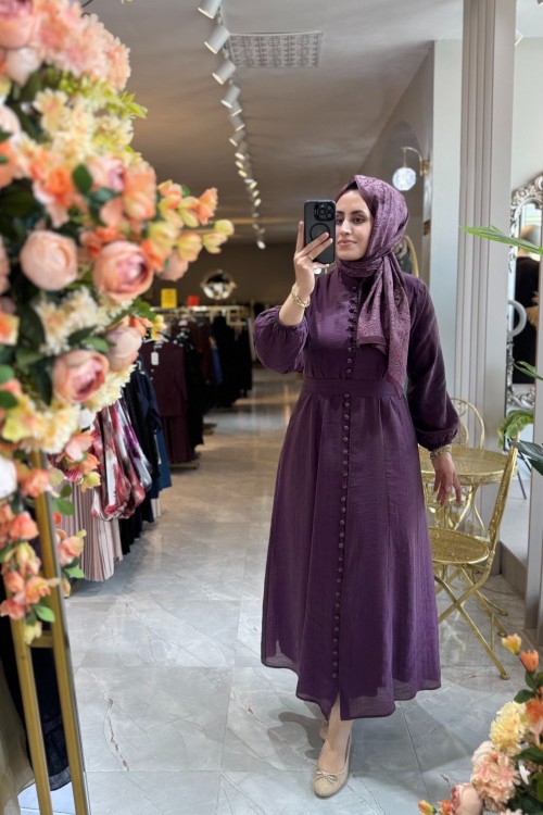 ANGELİNA ELBİSE Mürdüm