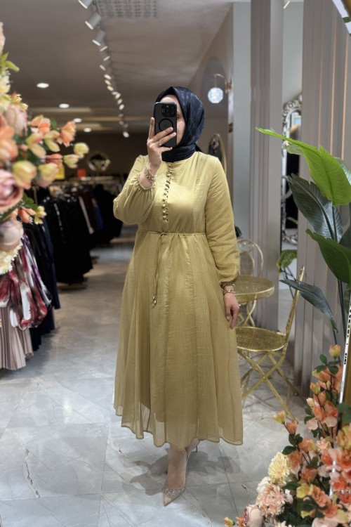 MARİBELLE ELBİSE Yağ Yeşili