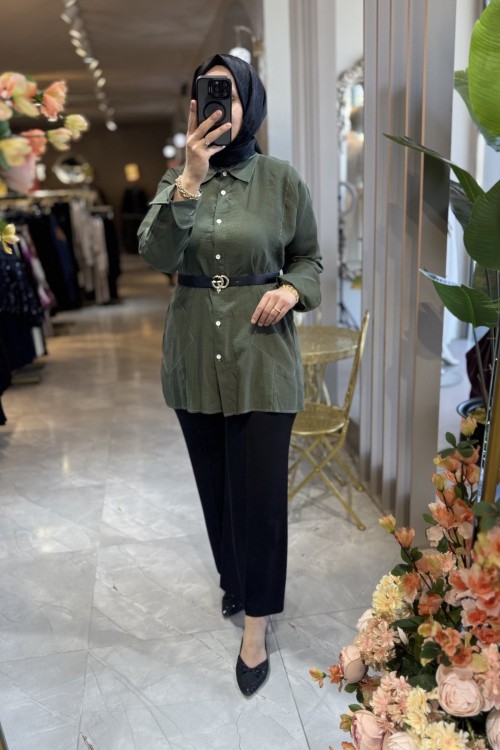 MAGAZİN GİY ÇIK GÖMLEK Haki