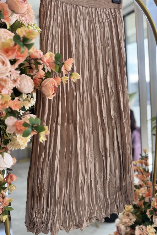 Gazella kırışık etek  Vizon