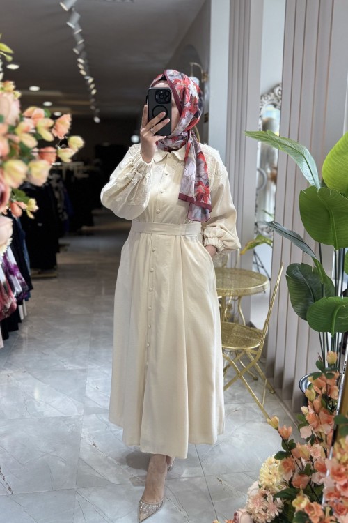 NPRİVE SOLARİS ELBİSE Bej