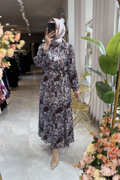 NPRİVE EMİLY ELBİSE Kahverengi