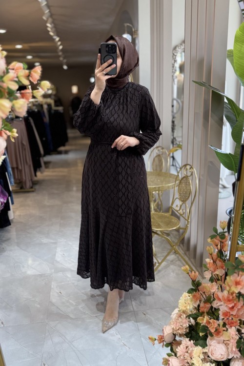 ANY ELBİSE Kahverengi