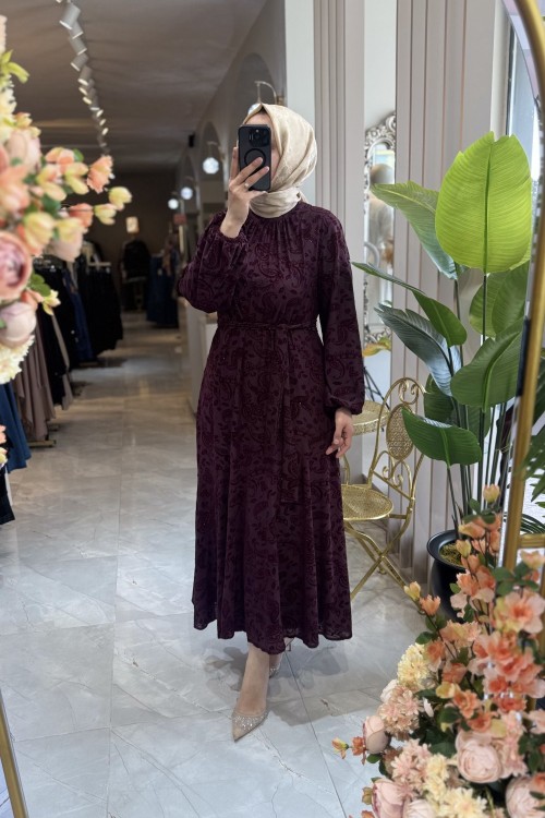 FİSTA ELBİSE Bordo
