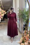 FLORİA ELBİSE Bordo