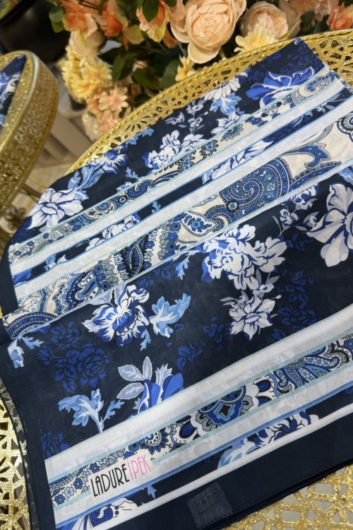 LADURE GÖNÜL SERİSİ ŞAL Mavi Geçişli