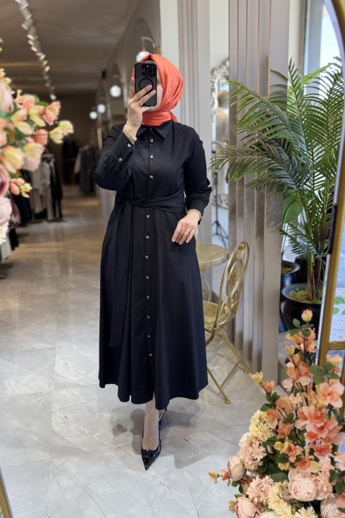 NPRİVE DAİLY POPLİN ELBİSE Siyah