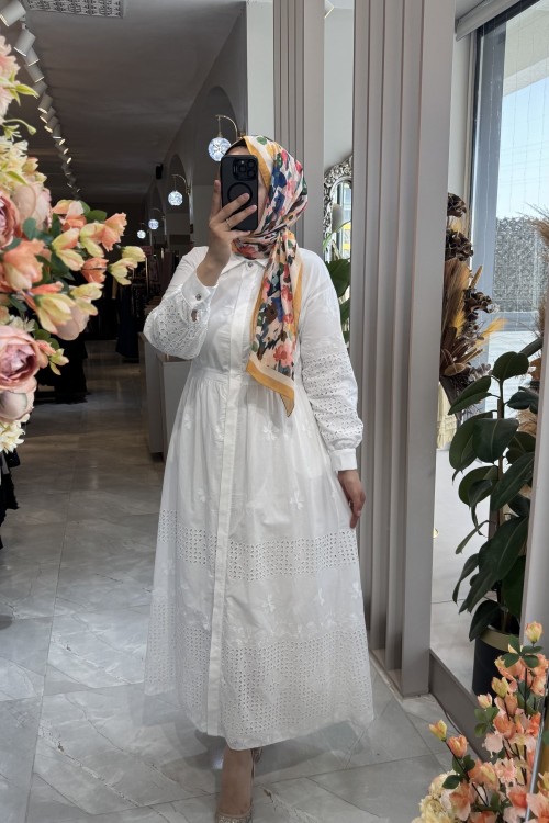 NPRİVE OCEAN ELBİSE Ekru