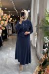 GÜLİZ ETEKLİ TAKIM 6001 Lacivert