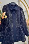 LUMA FİLE PAYET CEKET Siyah