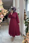 ANGELİNA ELBİSE Bordo