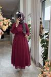ANGELİNA ELBİSE Bordo