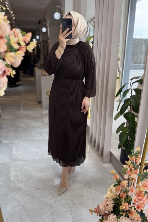 EYLEM ELBİSE Kahverengi