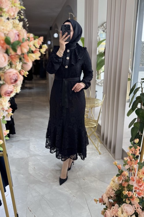 MİHRİMAH ELBİSE  Siyah
