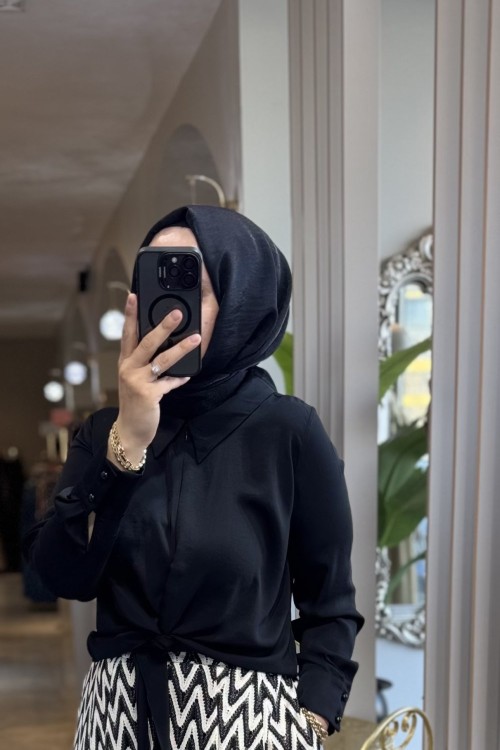 NPRİVE DUBAİ GÖMLEK Siyah