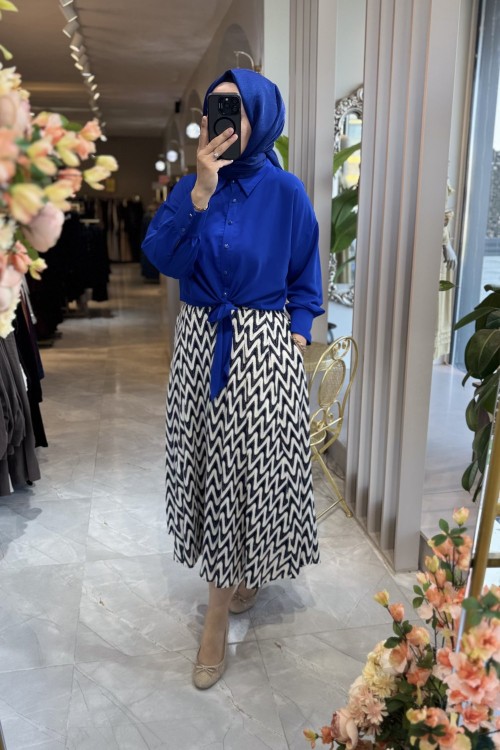 NPRİVE LARİN  DANTEL ETEK Lacivert