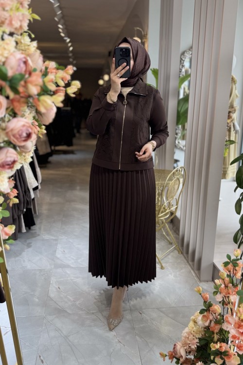 GÖZDE ETEKLİ TAKIM 1703 Kahverengi