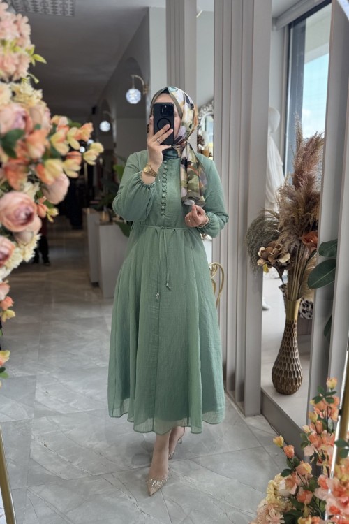 MARİBELLE ELBİSE Mint Yeşili