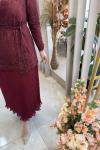 PERLA ELBİSE (3740) Bordo