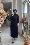 PERLA ELBİSE (3740) Siyah