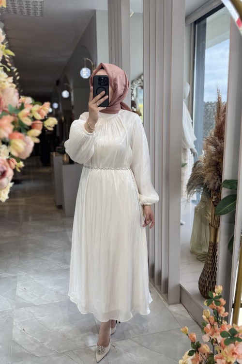 LORENA ELBİSE 3717 Ekru