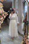 LORENA ELBİSE 3717 Ekru