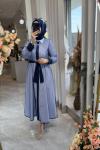 NPRİVE POLİYANCE ELBİSE Çizgili Mavi