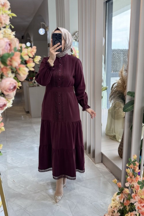BERFİN ELBİSE Bordo