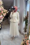 VENEZİA ETEKLİ TAKIM Bej