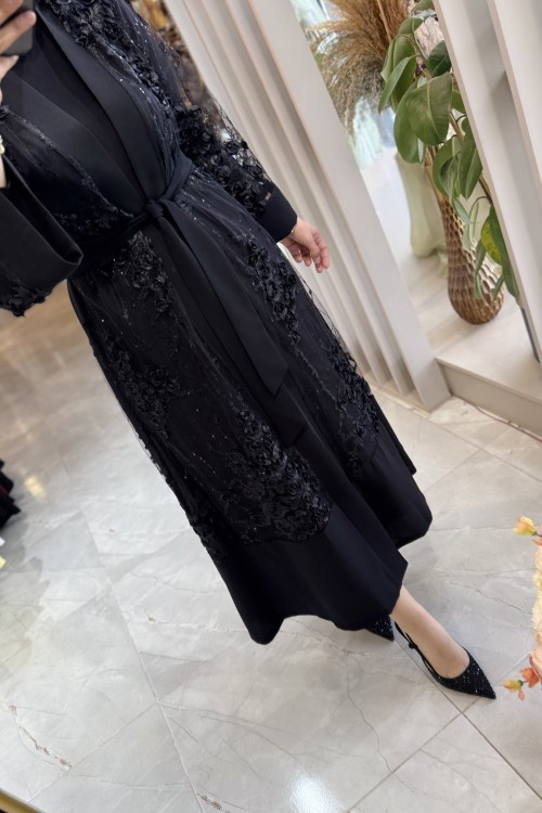 RAVZA ABAYA TAKIM  Siyah