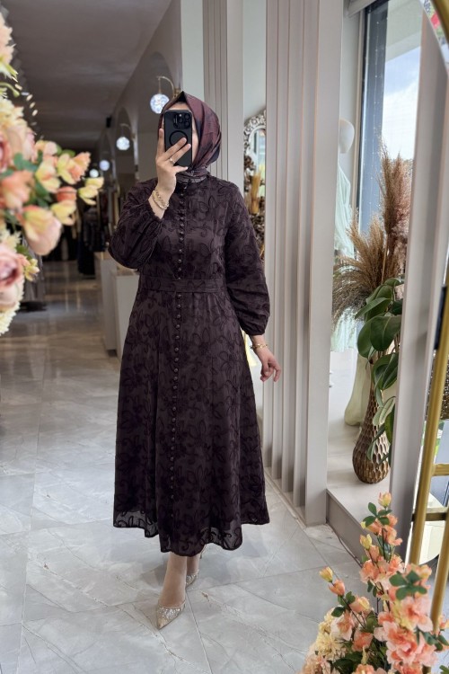 ESRA ELBİSE Kahverengi