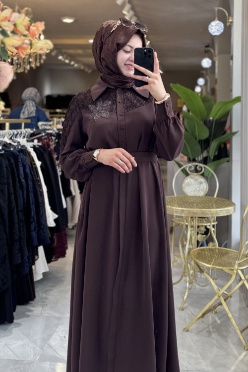 KETY ELBİSE 1845 ORHN Kahverengi