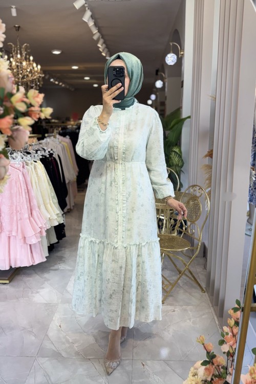 NOWEL ELBİSE Mint Yeşili