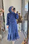 ELENİ ELBİSE İndigo