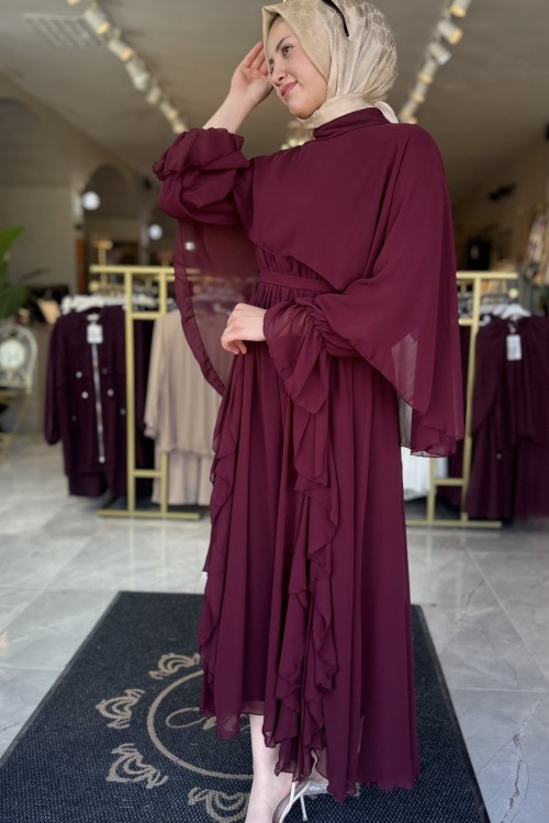 EFRAZE ELBİSE Bordo