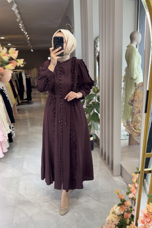 ECRİN ELBİSE Bordo