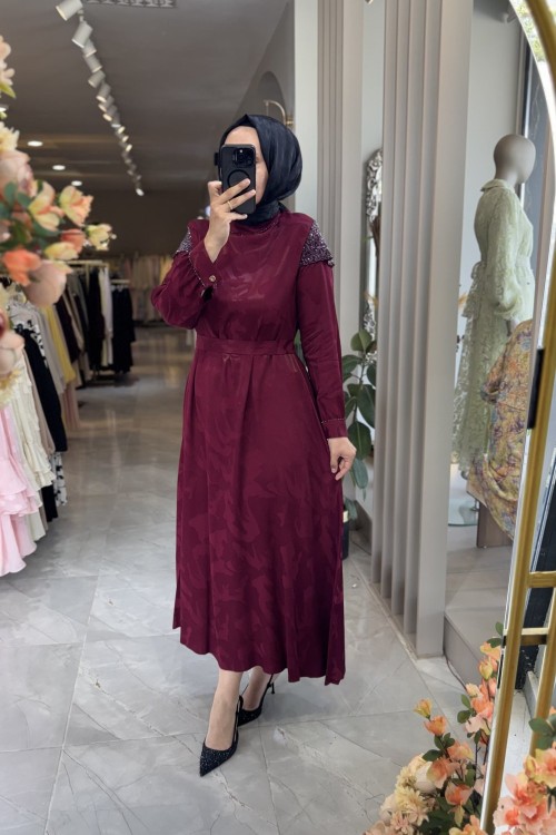 FLORA ELBİSE 1922 Bordo