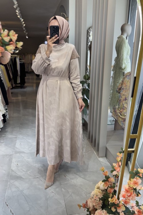 FLORA ELBİSE 1922 Taş Rengi