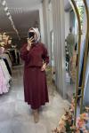 EFLİN ELBİSE GÖMLEK TAKIM 8693 Bordo